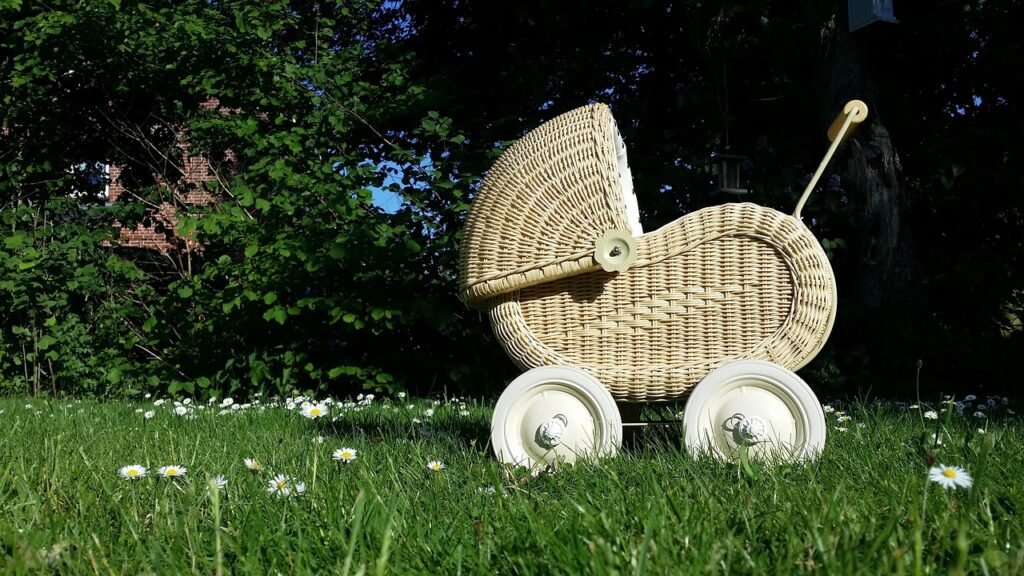 stroller, dolls pram, puppet, child, toy, orphaned, lonely, lost, loss of child, stroller, stroller, stroller, stroller, stroller, puppet